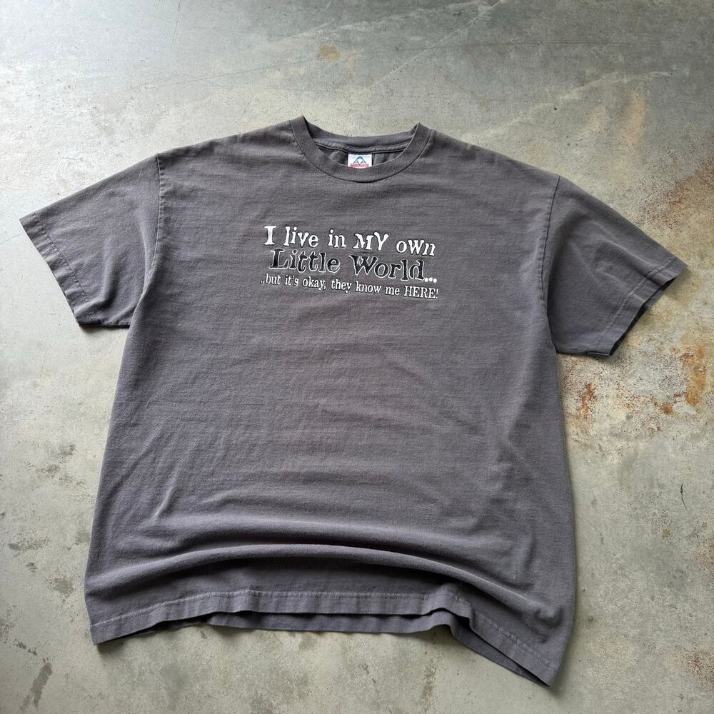 Vintage Y2K Obscure Funny Joke Grunge Word Tee Retro Graphic T-shirt Size XL